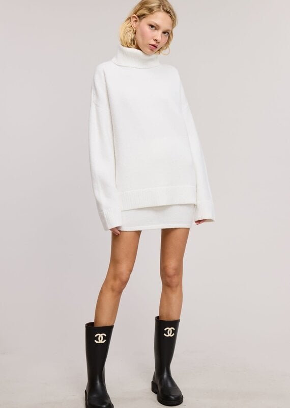Turtleneck Mini Skirt Set