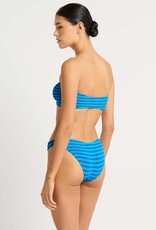 Bond-Eye Blake Bandeau Top. O/S Turquoise Stripe