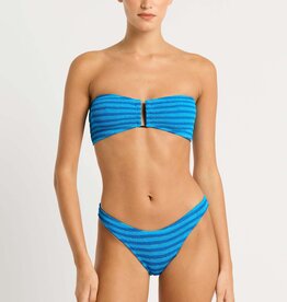 Bond-Eye Blake Bandeau Top. O/S Turquoise Stripe