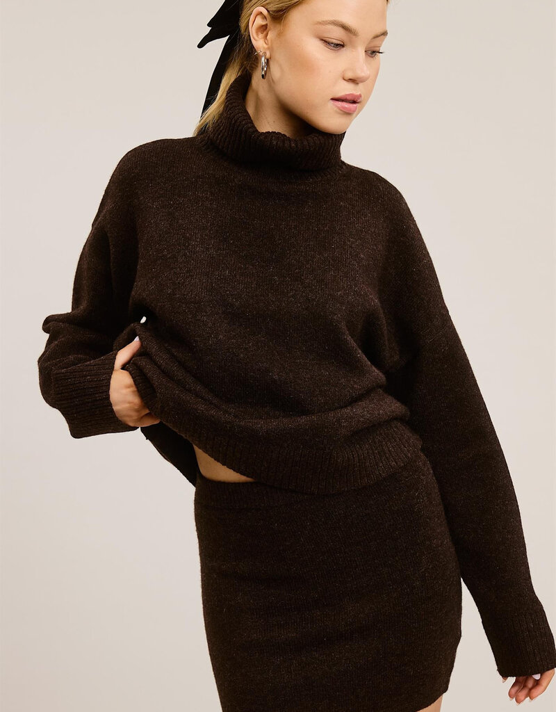 Turtleneck Mini Skirt Set
