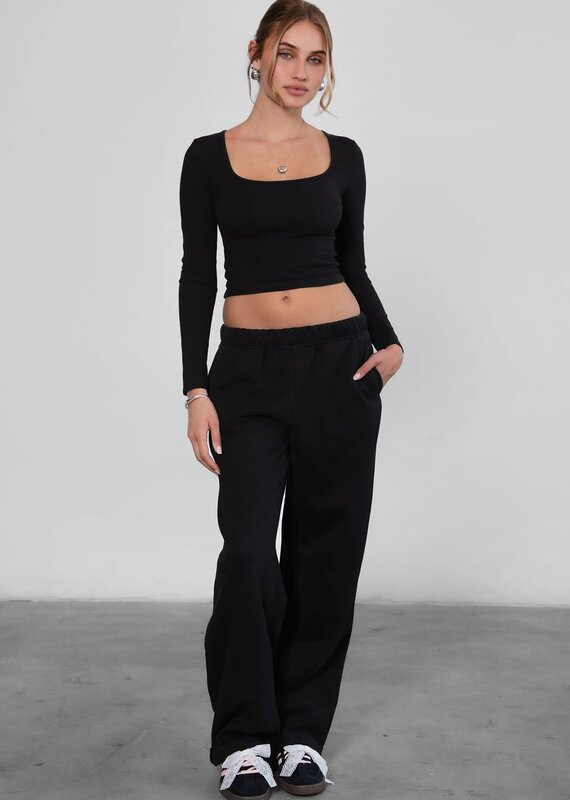 Fleece Wide Leg Sweatpants