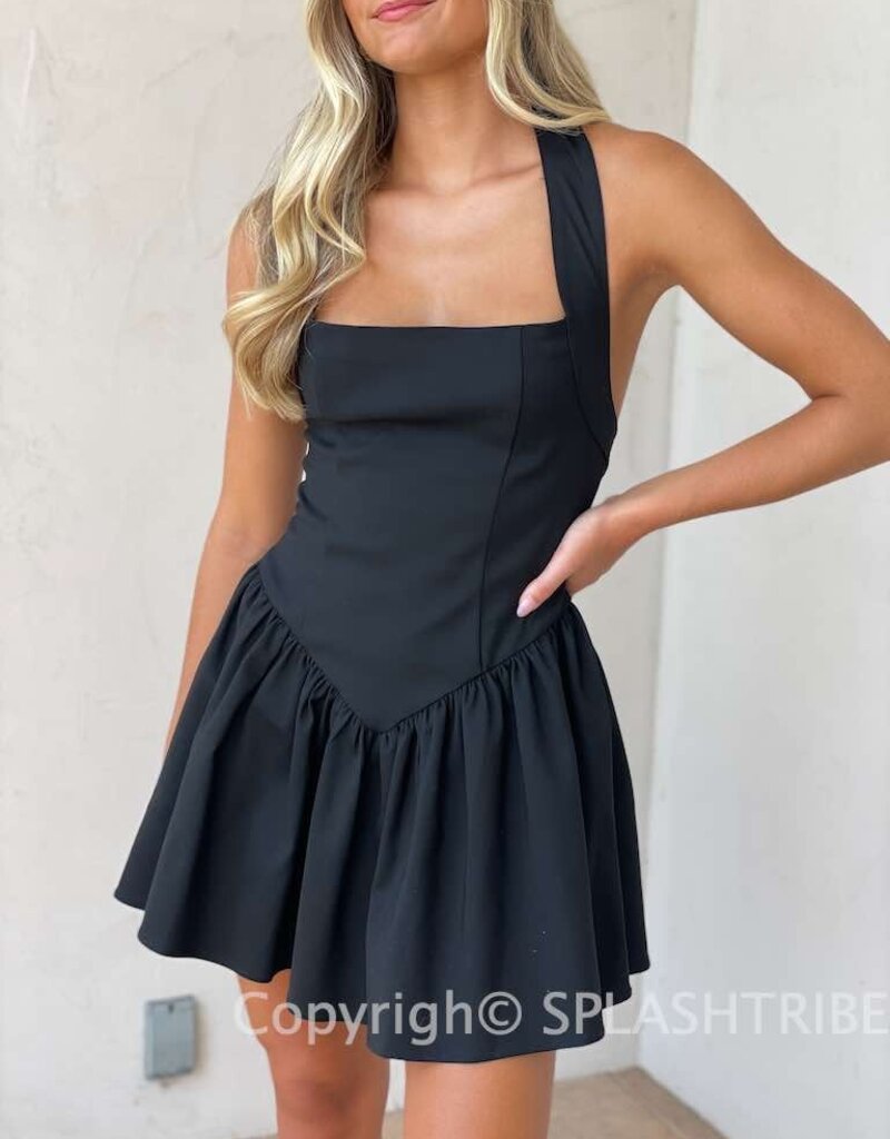 Reagan Halter Drop Waist Mini Dress