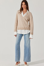 Jianna Mixed Media Layered Sweater