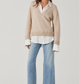 Jianna Mixed Media Layered Sweater