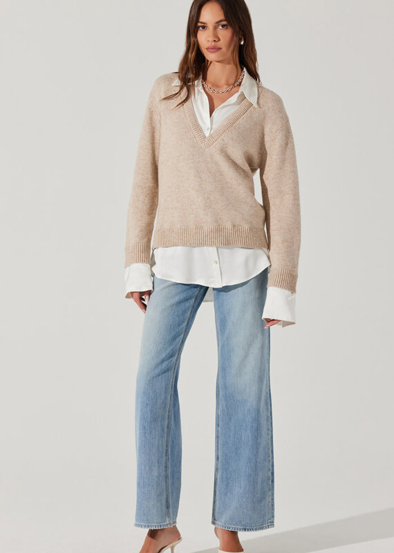 ASTR Jianna Mixed Media Layered Sweater