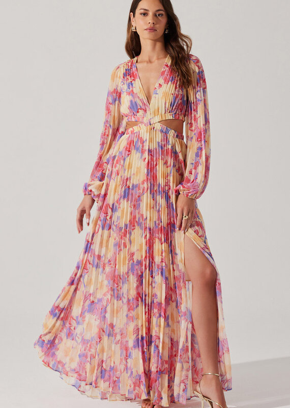 ASTR Revery Pleated Maxi Dress