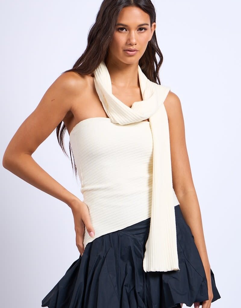 Asymmetrical Tube Top With Scarf