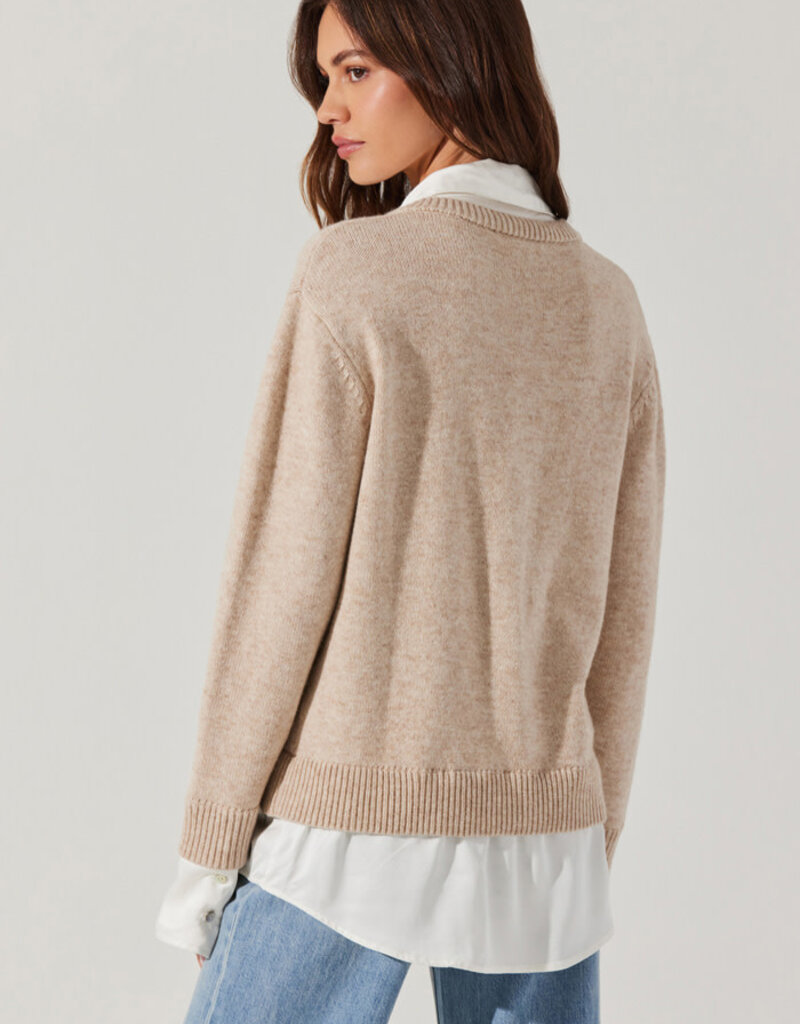 Jianna Mixed Media Layered Sweater