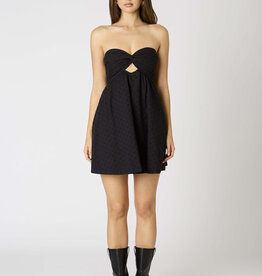 Eyelet Twist Bust Strapless Mini Dress