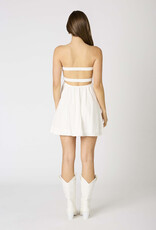 Eyelet Twist Bust Strapless Mini Dress