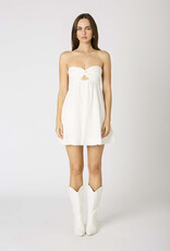 Eyelet Twist Bust Strapless Mini Dress