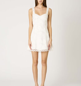 Lace Trim Jacquard Mini Dress
