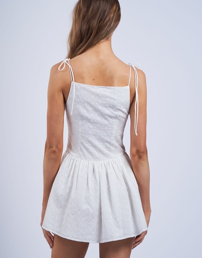 Mollie Eyelet Tie Shoulder Mini Dress