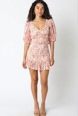 Smocked Floral Half Sleeve Mini Dress