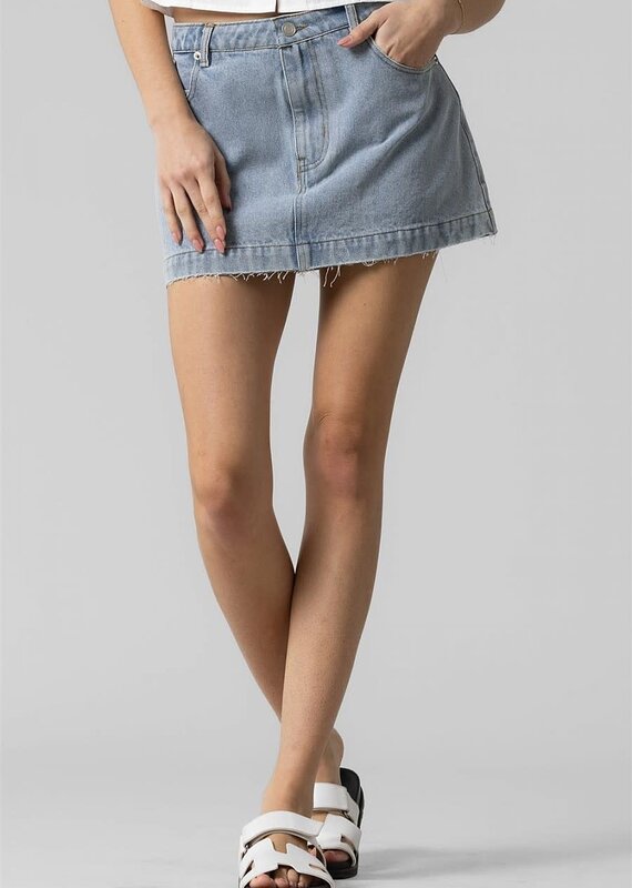 Hughes Distressed Denim Mini Skirt