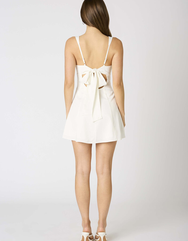 Delia Satin Tie Back Mini Dress
