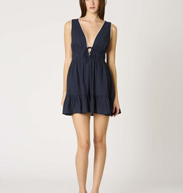 Embroidered Trim V Neck Romper Mini Dress