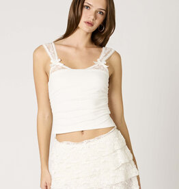 Bow Detail Lace Strap Crop Top