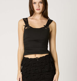 Bow Detail Lace Strap Crop Top