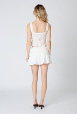 Drawstring Tie Tiered Mini Skirt