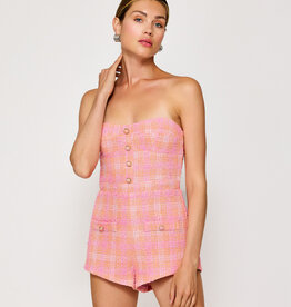 Leeza Strapless Tweed Romper