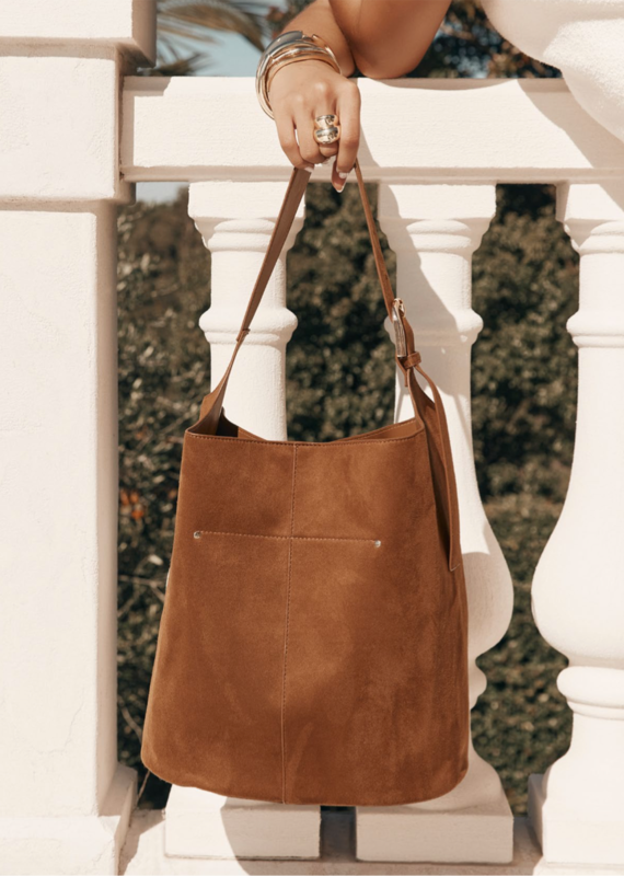 Billini Cali Shoulder Bag Tan Suede