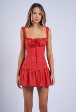 Eyelet Drop Waist Mini Dress