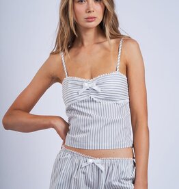 Stripe Bow Detail Cami Top