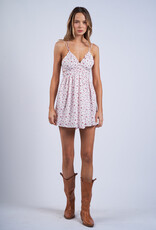 Cherry Print Double Strap Mini Dress