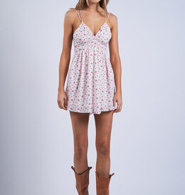 Cherry Print Double Strap Mini Dress