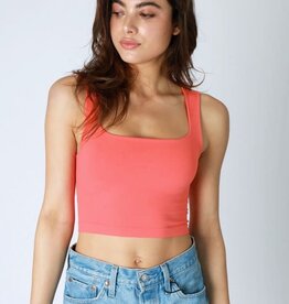 Clean Line Square Neck Top O/S Camellia