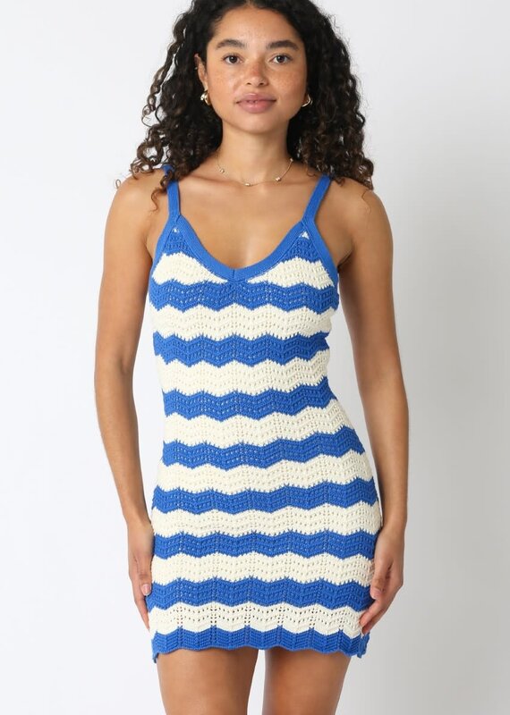 Crochet Chevron Mini Dress