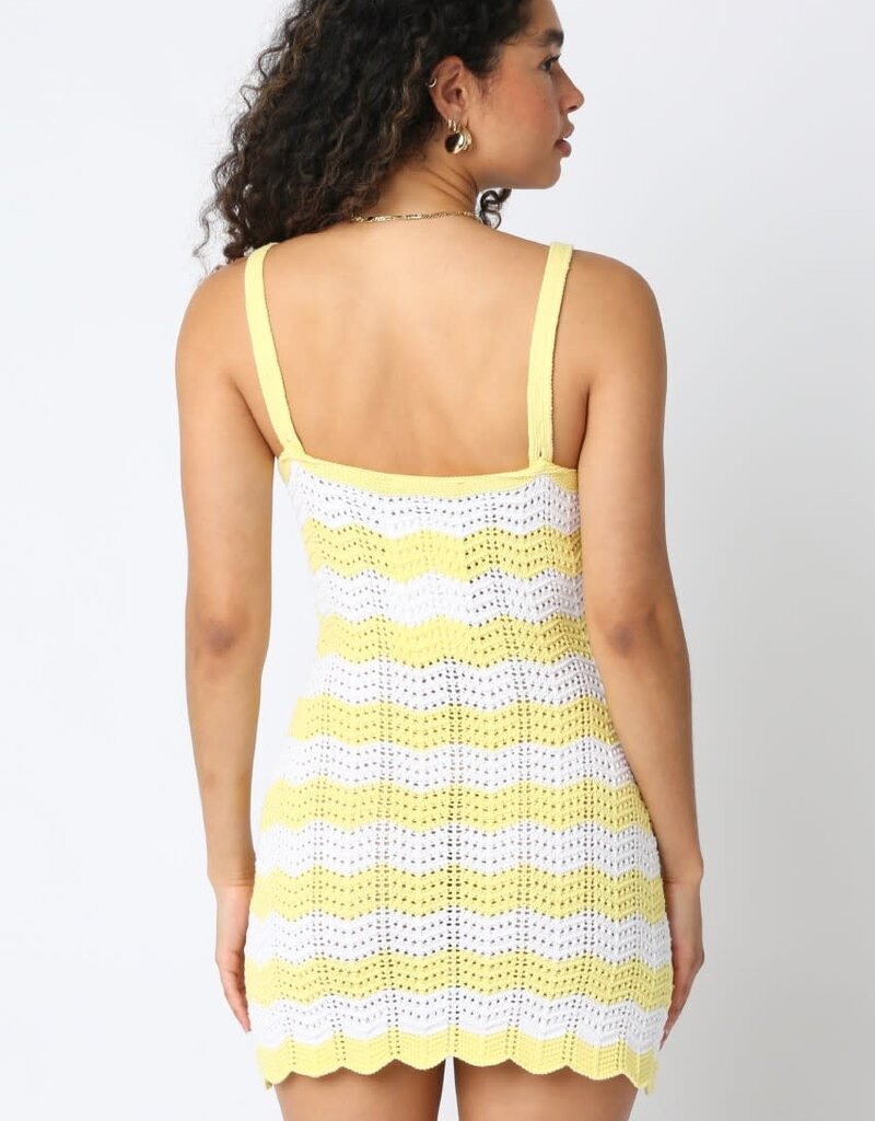 Crochet Chevron Mini Dress