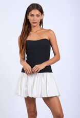Mixed Media Strapless Mini Dress