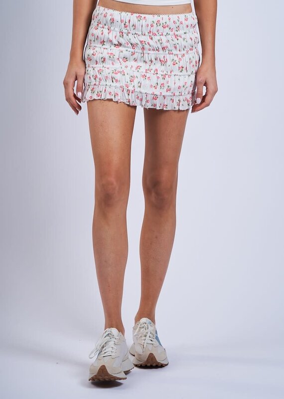 Ditsy Floral Smocked Mini Skirt