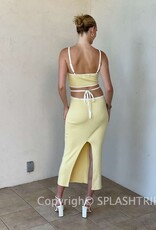 Contrast Binding Top and Midi Skirt Set