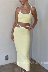 Contrast Binding Top and Midi Skirt Set