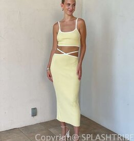 Contrast Binding Top and Midi Skirt Set