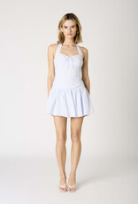 Textured Stripe Halter Mini Dress