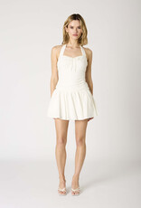Textured Stripe Halter Mini Dress