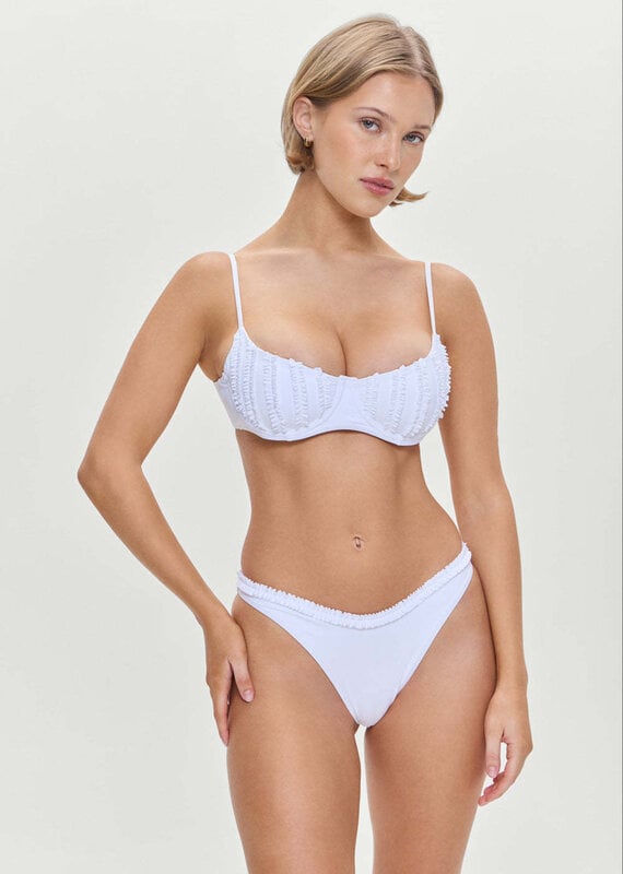 Frankies Bikinis Cola Ruffle Underwire Bikini Top
