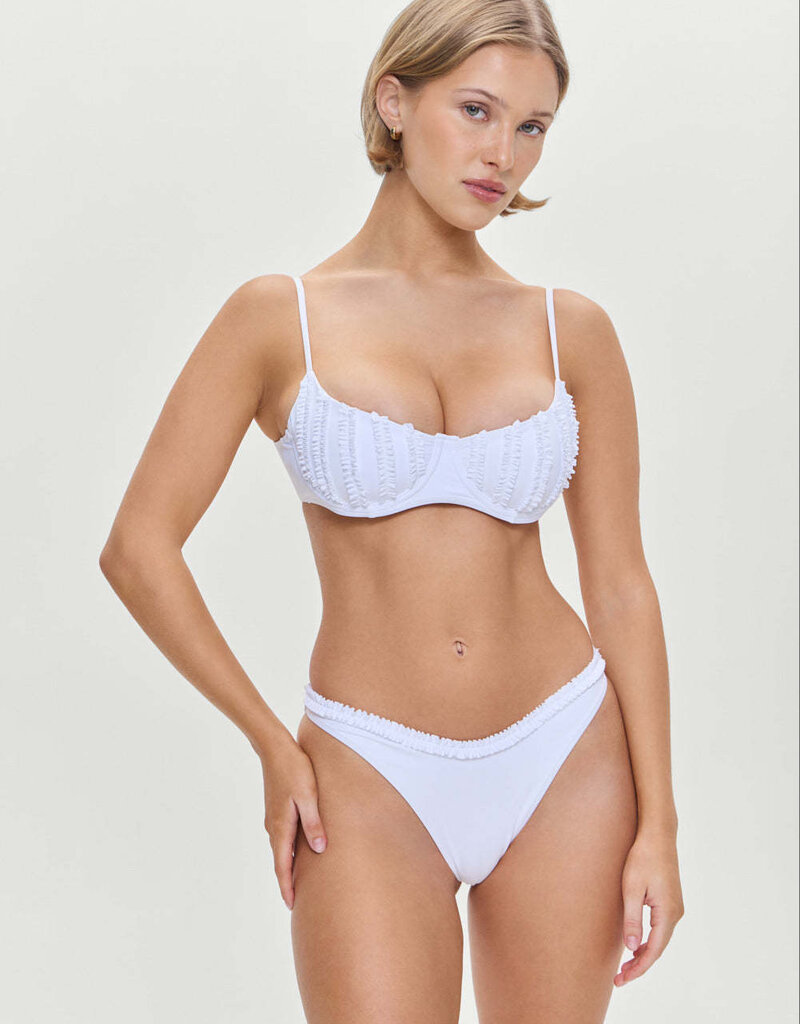 Frankies Bikinis Cola Ruffle Underwire Bikini Top