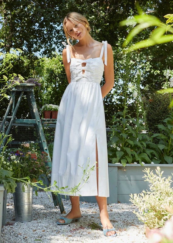 ASTR Helia Bow Front Midi Dress