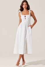 ASTR Helia Bow Front Midi Dress