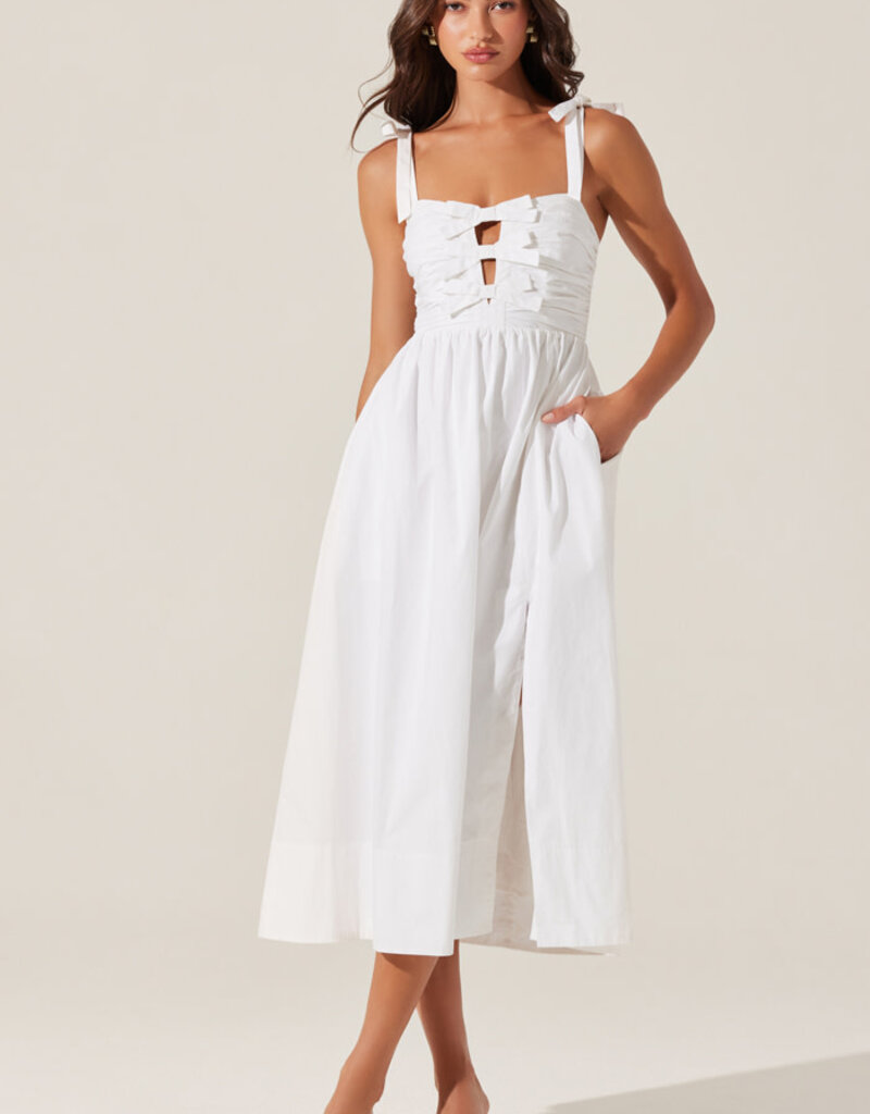 Helia Bow Front Midi Dress