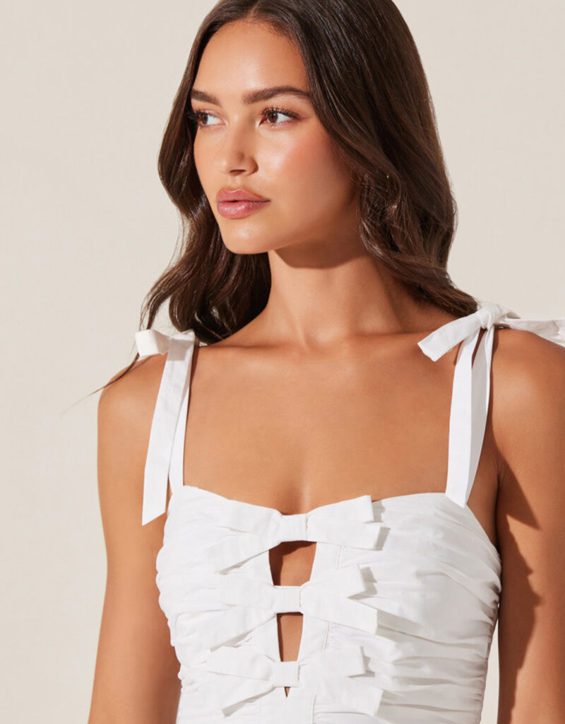 ASTR Helia Bow Front Midi Dress