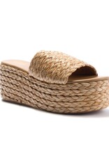 Raffia Platform Slide Sandal