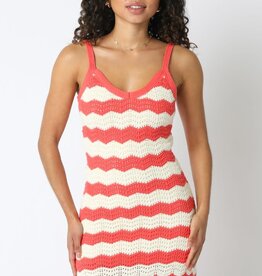 Crochet Chevron Mini Dress
