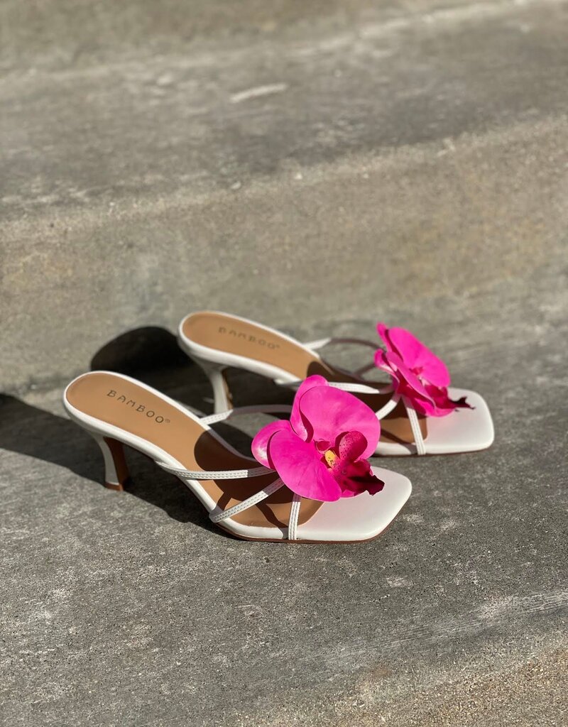 Orchid 3D Flower Kitten Heel Sandal