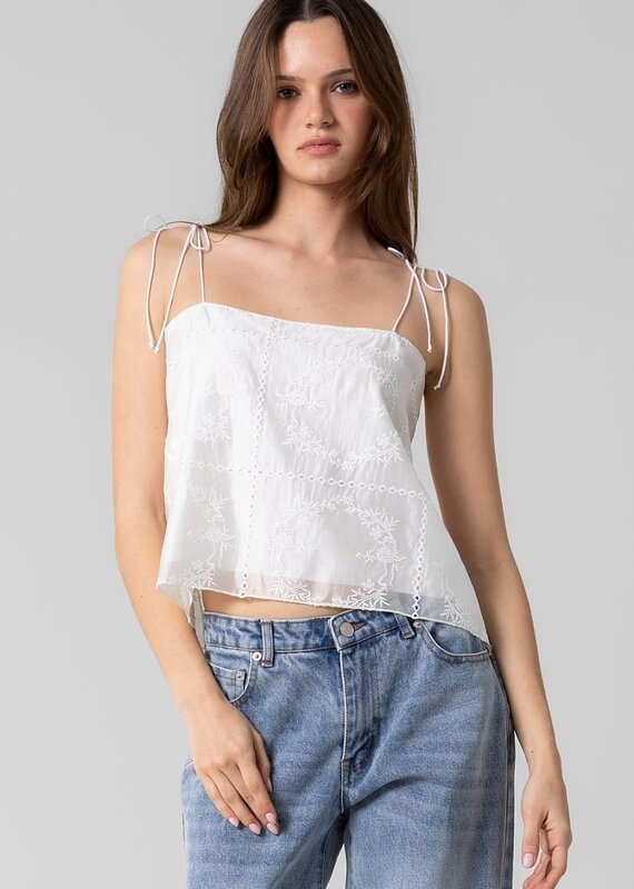 Woven Silk Floral Cami Top